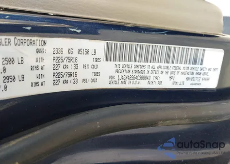 2004 Jeep Grand Cherokee Laredo from USA, damaged, VIN 1J4GX48S64C388843